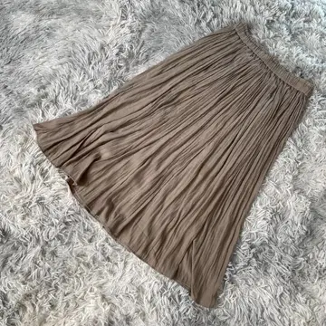 ROPE' PICNIC 개더 롱 스커트 플레어 베이지 사이즈 36