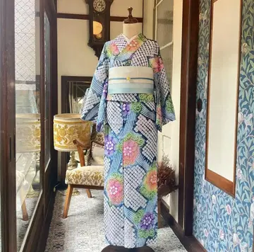 아리마츠/나루미 시보리 유카타 수국 kimono tento 님 / 앤티크