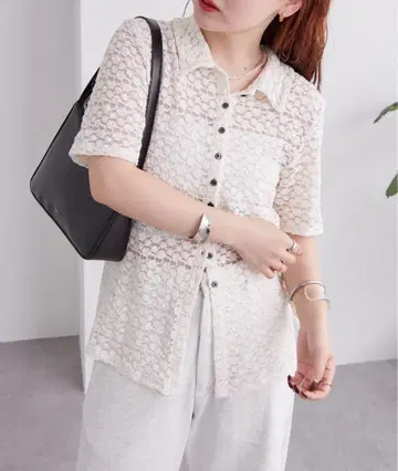 [ Kastane ] 카라 레이스 반팔 가디건