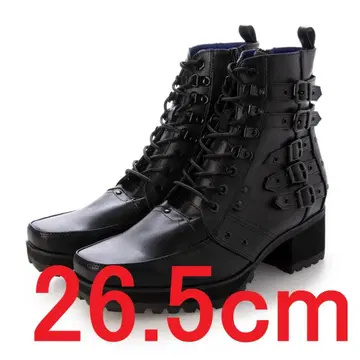 26.5cm YOSUKE 요스케 레이스업 부츠 블랙 남성용