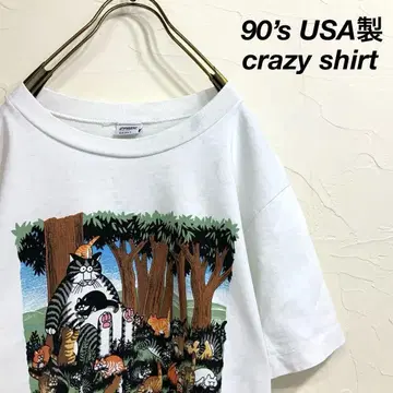 90년대 USA제 crazy shirt 밤반 캣 대가족 t