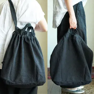 새상품급 미탄 아마 린넨 잔여 천 백 MITTAN 숄더백 네이비