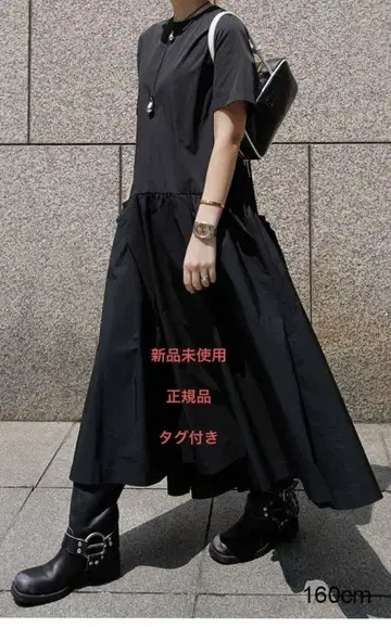 마챠트 형태 셔츠 드레스 블랙 미사용 새상품 정품