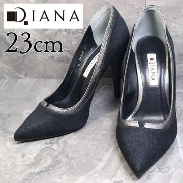 [ 새상품급 ] DIANA 다이애나 23 펌프스 코튼 가죽 콤비 블랙