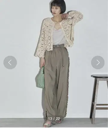 YON 사이드 프릴 라인 턱 이지 팬츠