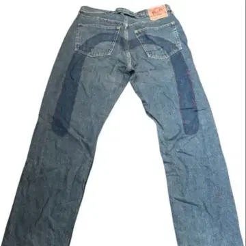 에비수 EVISU evisu 스트레이트 데님 백 포켓 빨간색 스티치