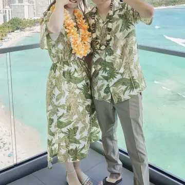 하와이 결혼식 참석 알로하 셔츠 무무 하와이 웨딩 결혼식