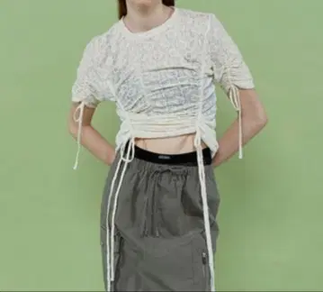 Lace 셔링 Tops/레이스 셔링 상의