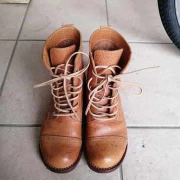 브라운 가죽 남성용 워크 부츠 23.5cm