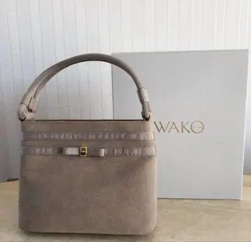 긴자 와코 WAKO 베이지 스퀘어 핸드백 박스 있음