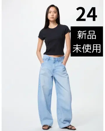[미사용 새상품] UNIQLO 배기 커브 청바지 블루 사이즈 24