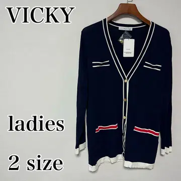 VICKY 긴팔 니트 가디건 2 사이즈 네이비 택 포함 미사용품