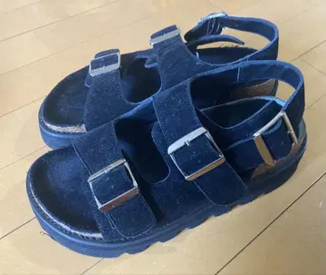CLEL 하이솔 디자인 샌들 블랙 사이즈 M 26-26.5cm 통굽