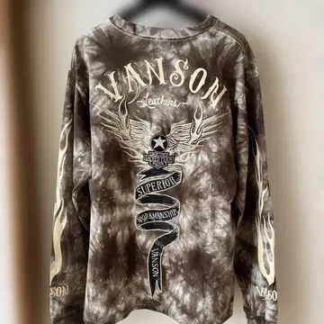 VANSON 타이다이 패턴 롱 슬리브 티셔츠