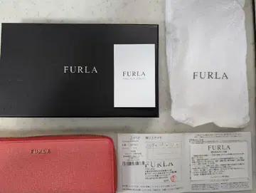 FURLA 장지갑 핑크 상자, 헝겊 가방, 카드 포함