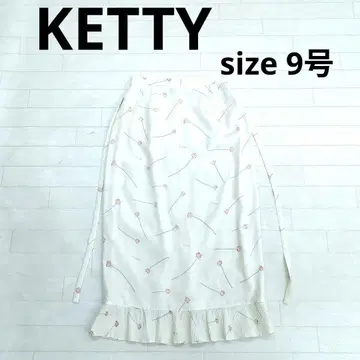 231 KETTY 화이트 꽃무늬 미디 스커트 9호
