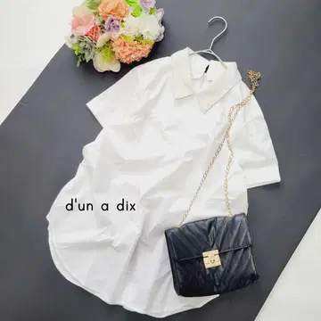 d'un a dix*아나디스 2way 화이트 반팔 코튼 블라우스