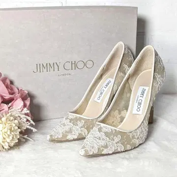 JIMMY CHOO 전체 레이스 하이힐 웨딩 신발