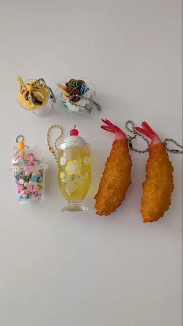 음식 모티브 키링 세트