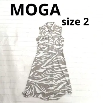 231 MOGA 제브라 패턴 슬리브리스 셔츠 원피스 2