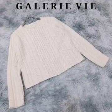 GALERIE VIE 갤러리 바이 케이블 니트 스웨터 크롭 길이