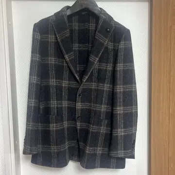 LARDINI 라르디니 울 테일러드 재킷 체크 48
