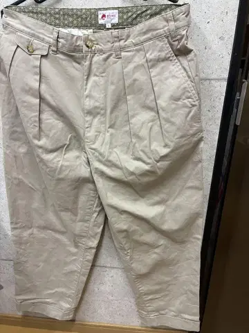 BEAMS JAPAN 새상품급 사이즈 L 2플리츠 치노 베이지 (카키)