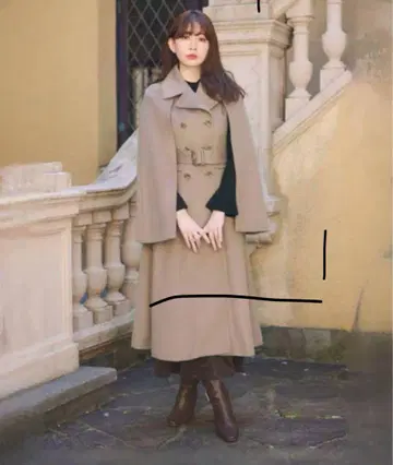 헤르리프토 마드모아젤 2웨이 롱 코트 S