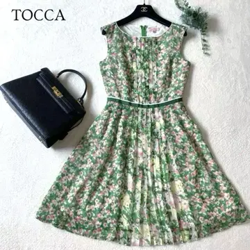 새상품급 TOCCA 토카 올 패턴 플라워 프린트 플레어 원피스