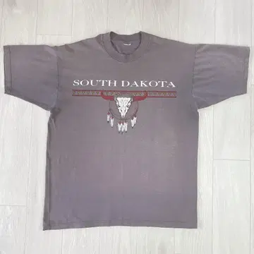 00년대 구제 의류 SOUTH DAKOTA 프린트 티셔츠 L 사이즈 상당