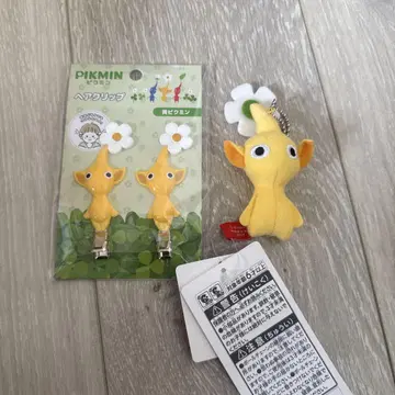 낱개 판매 가능 피크민 꽃 장식 스트랩 및 헤어 클립 세트