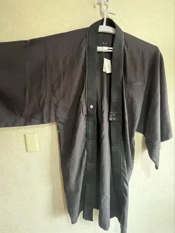아오키 의류 DENIM KIMONO 순수 린넨 블랙 겉옷