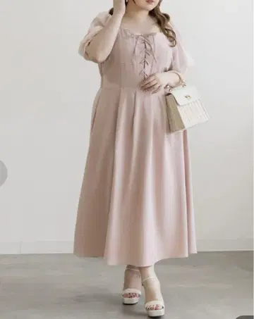 CLETTE 오리지널 레이스업 디자인 시어 소매 원피스
