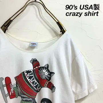 90년대 USA제 crazy shirt 밤반 캣 스케이트 t