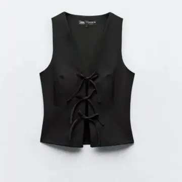 [택 포함] ZARA 리본 핏 상의 베스트 S