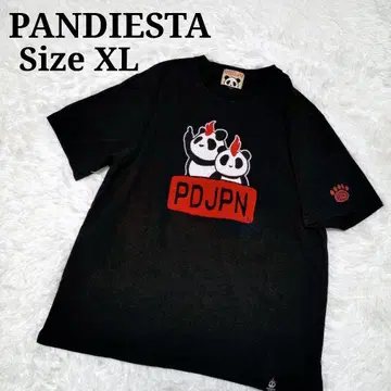 PANDIESTA 팬디에스타 티셔츠 블랙 XL 자수 프린트 블랙