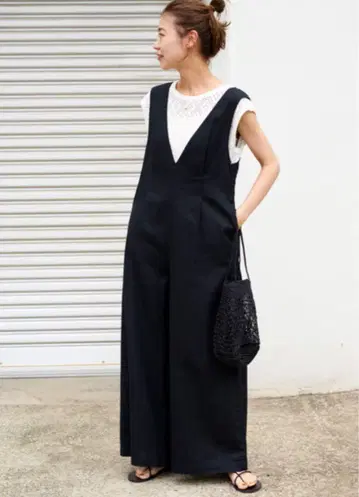 저널 스탠다드 레 멜빵바지 오버올 블랙