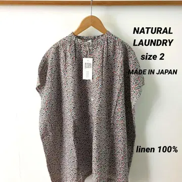 NATURAL LAUNDRY 린넨 작은 꽃 프린트 와이드 튜닉
