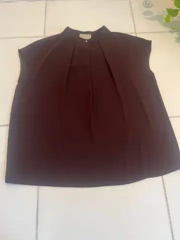 UNITED ARROWS 프렌치 슬리브 슬리브리스 블라우스 브라운