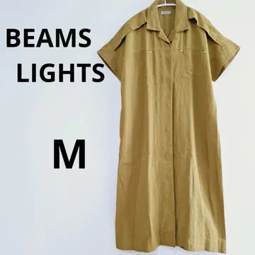 BEAMS LIGHTS 빔즈 셔츠 원피스 반팔 M 린넨 넉넉한 핏