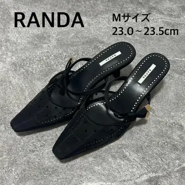 RANDA 란다 미니 리본 뮬 펌프스 블랙