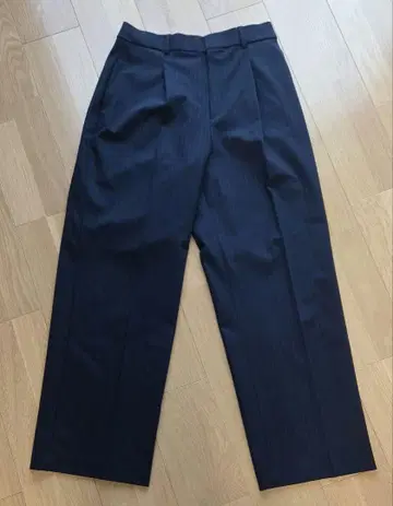 유니클로 턱 와이드 팬츠/스트라이프/긴 길이 L 사이즈 길이 74cm
