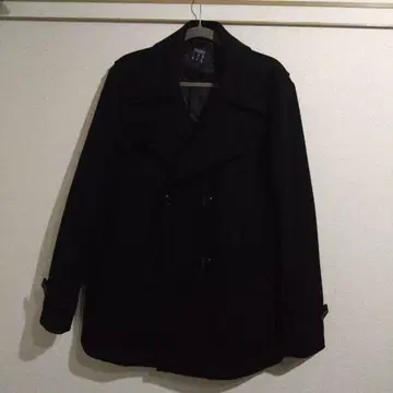 블랙 더블 브레스트 트렌치코트