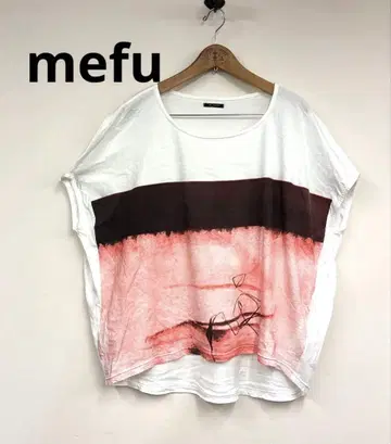 mefu 오버 사이즈 화이트 티셔츠 빨간색 그라데이션 컷 티셔츠