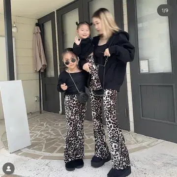 anonbaby 레오파드 무늬 플레어 팬츠