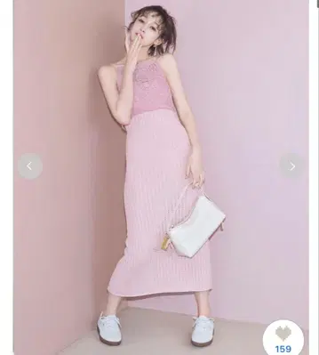릴리 브라운 크로셰 뷔스티에 도킹 니트 원피스