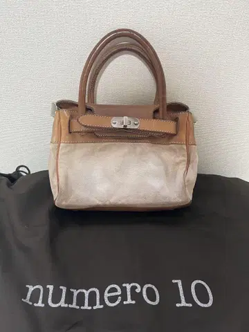numero 10 캔버스 가죽 핸드백