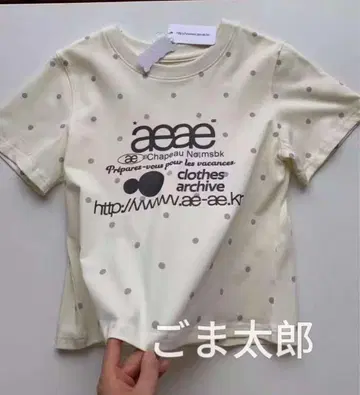 인기 aeae 도트 무늬 반팔 티셔츠 안즈이로 Y2K 로고 패션 티셔츠