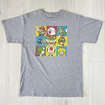슈퍼 마리오 티셔츠 구제 의류 닌텐도 NINTENDO 그레이 M