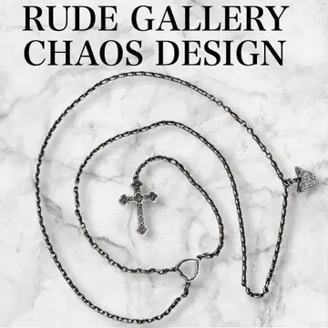 RUDE GALLERY CHAOS DESIGN 크로스 목걸이 로고 마크